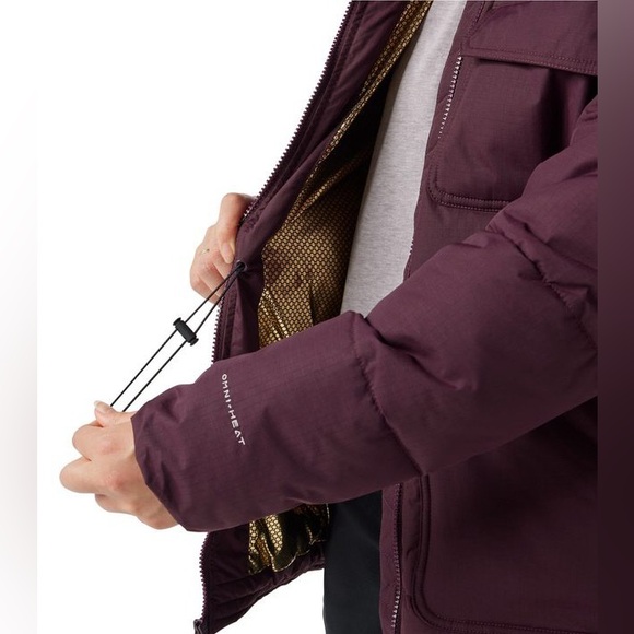 Columbia Women's Dark Red Hooded Puffer Jacket - Picture 10 of 11